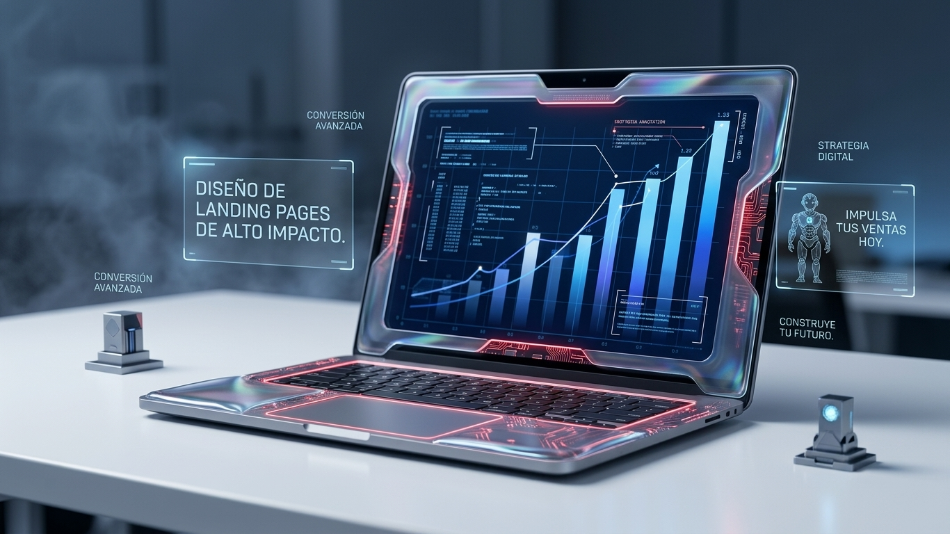 Landing page con resultados de crecimiento